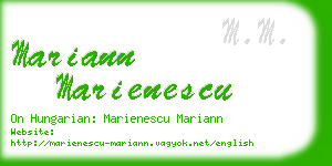 mariann marienescu business card